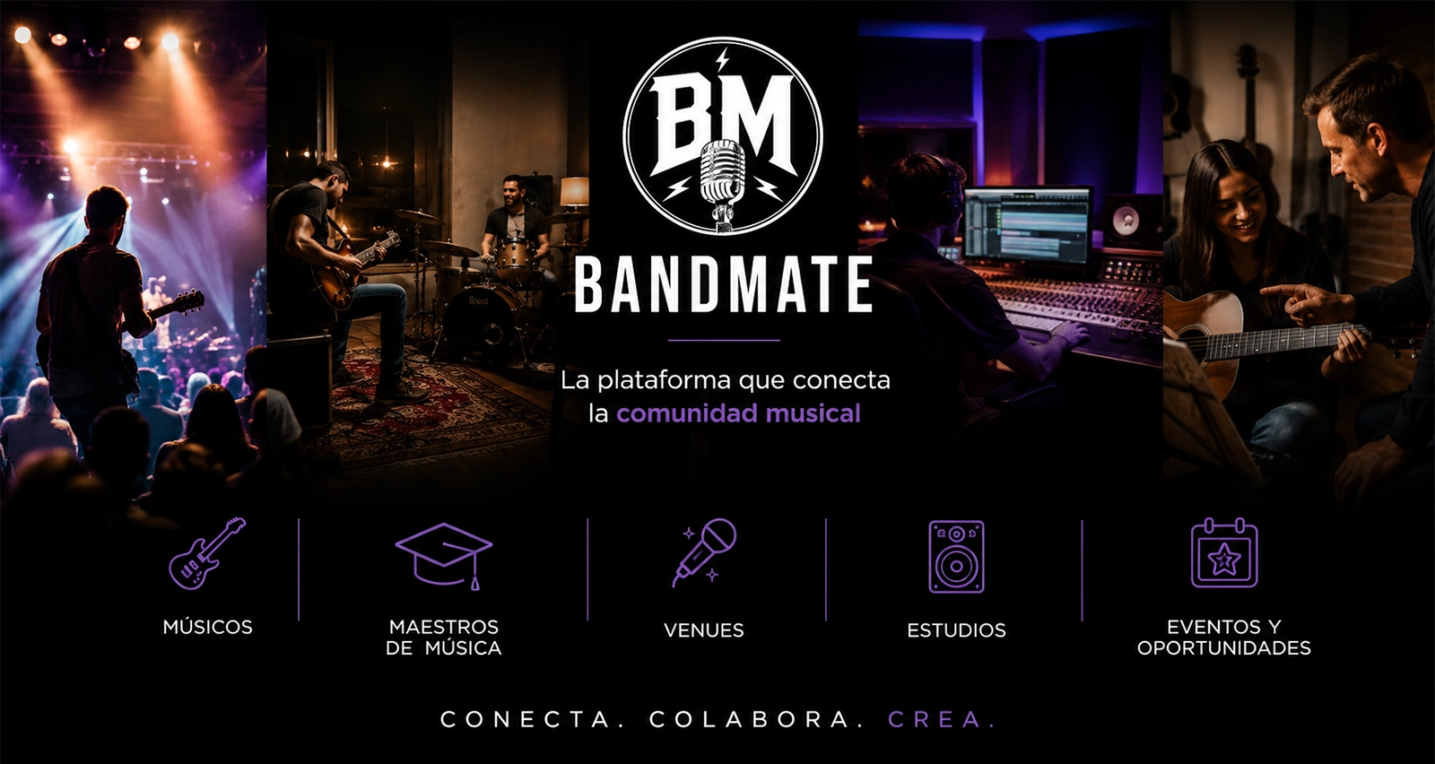 ¿Qué es BandMate? La plataforma que conecta músicos, maestros, venues y estudios"